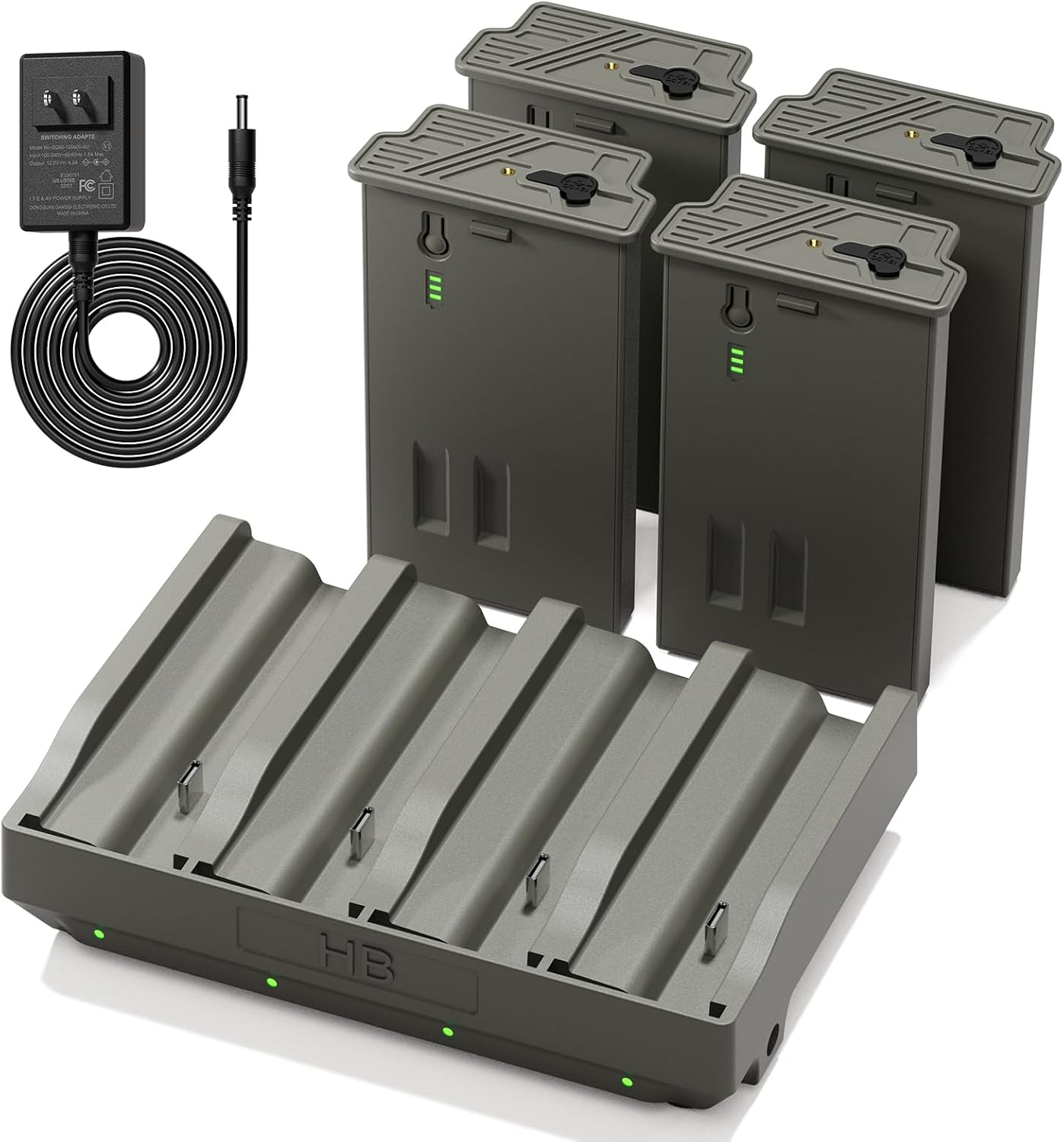 4 Pack New Reveal Lithium Battery Pack Trail Camera Battery + 4 Port Battery Charger Compatible with Reveal Hunting Camera Ultra, Pro 3.0, X Gen 2.0 3.0, X Pro,XB, SK,X (4pcs batteries+charger)