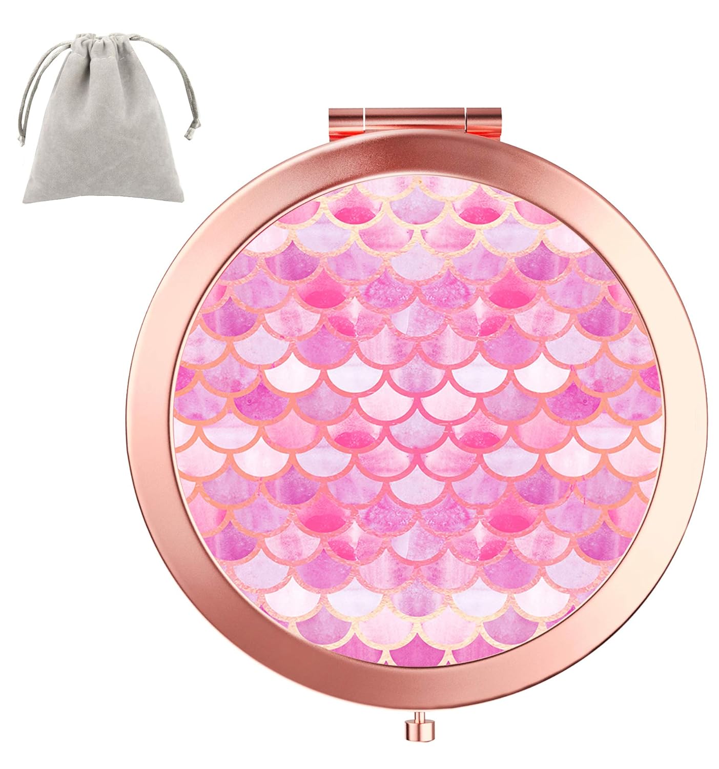 Dynippy Compact Mirror Rose Gold Makeup Mirror Folding Mini Pocket Mirror Portable