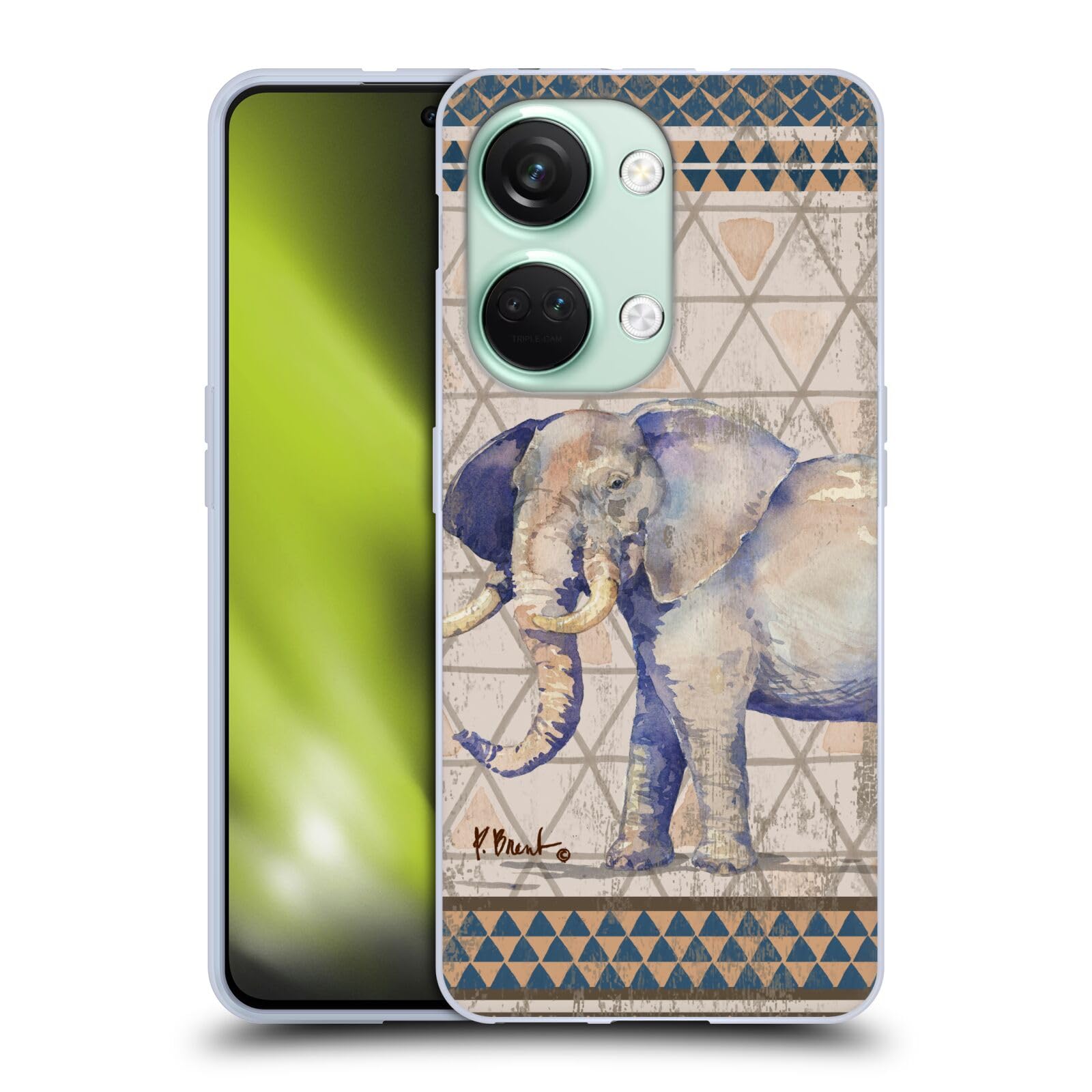 Head Case Designs Officially Licensed Paul Brent Tribal Elephant Animals Soft Gel Case Compatible with OnePlus Nord 3 5G