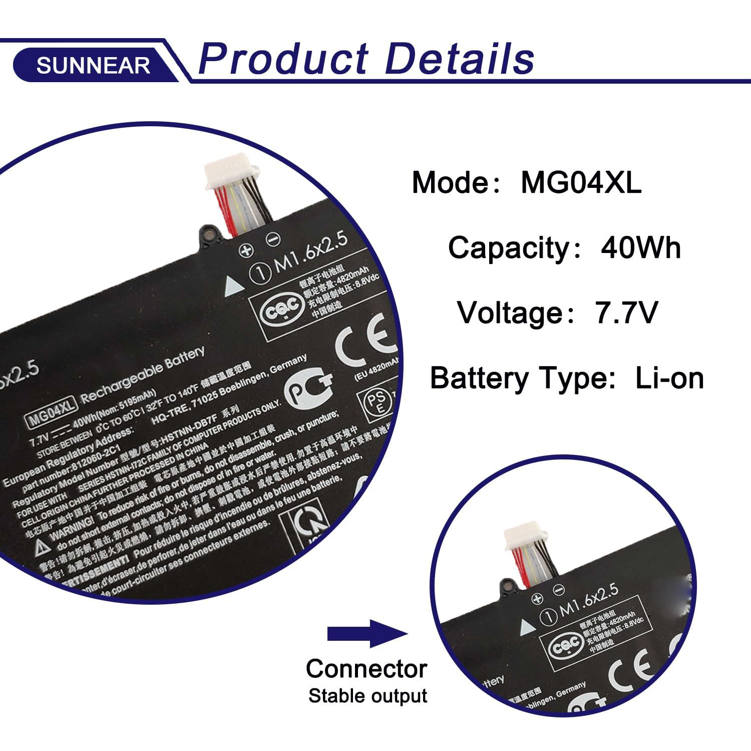 Amazon.com: SUNNEAR MG04XL 812205-001 Battery Replacement for Hp