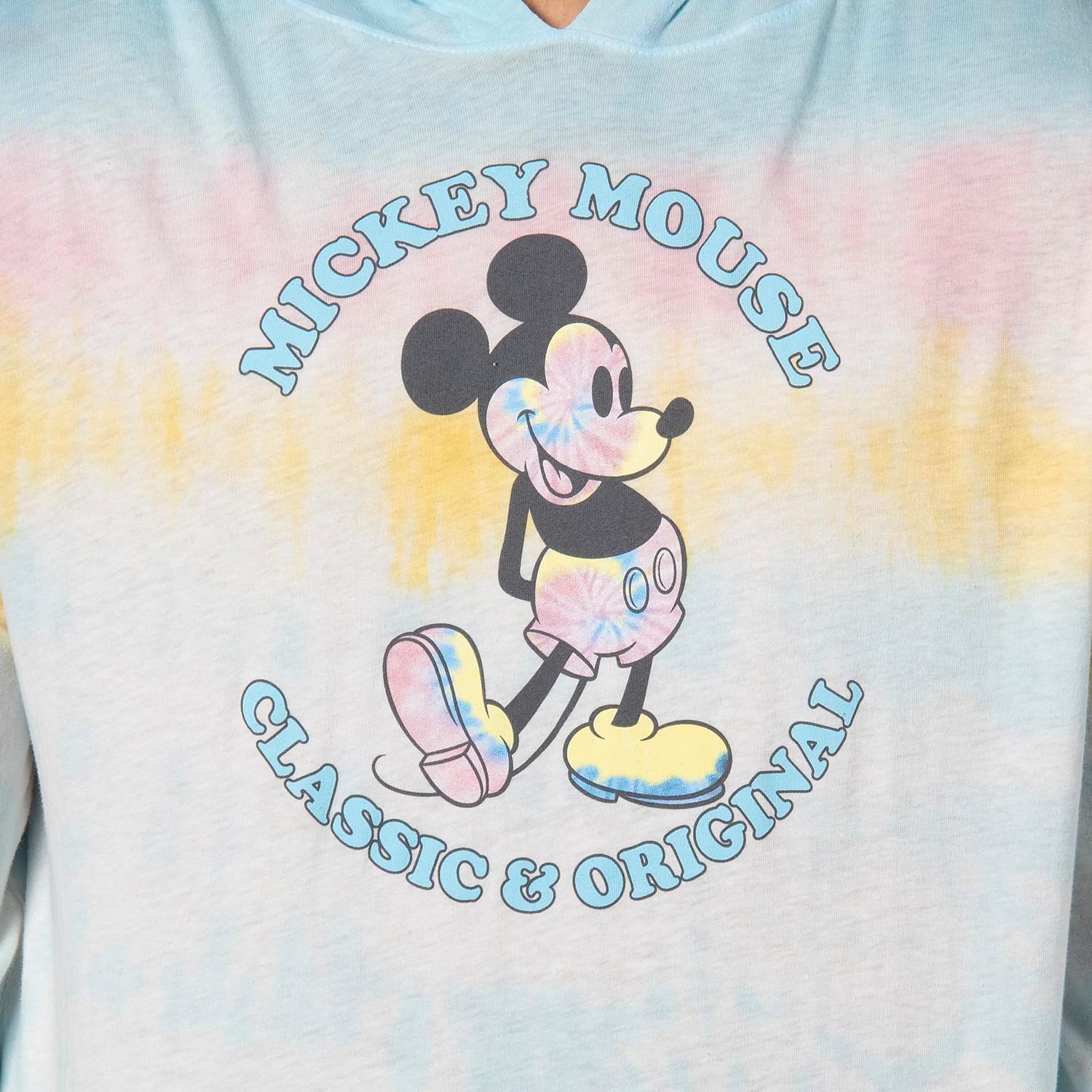 Disney Men's Mickey Mouse Classic Original Tie-Dye Long Sleeve Hooded Shirt - Image 4