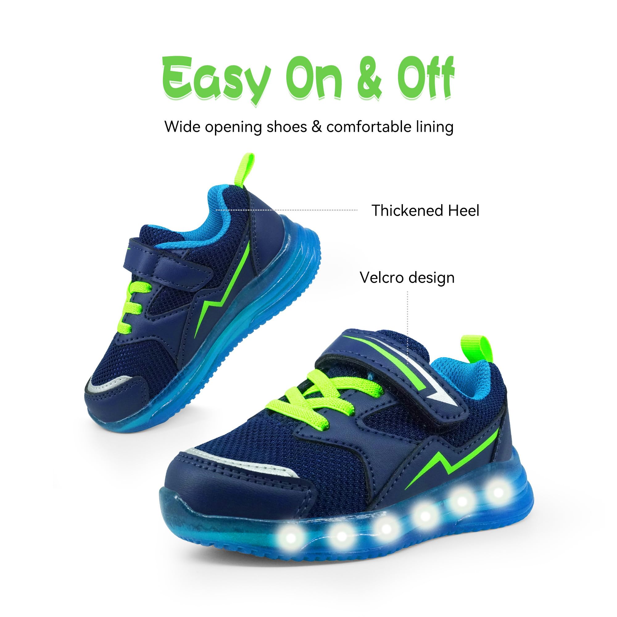 Floranate Scarpe da tennis e da passeggio con luci a LED lampeggianti, leggere, per bambini e bambine