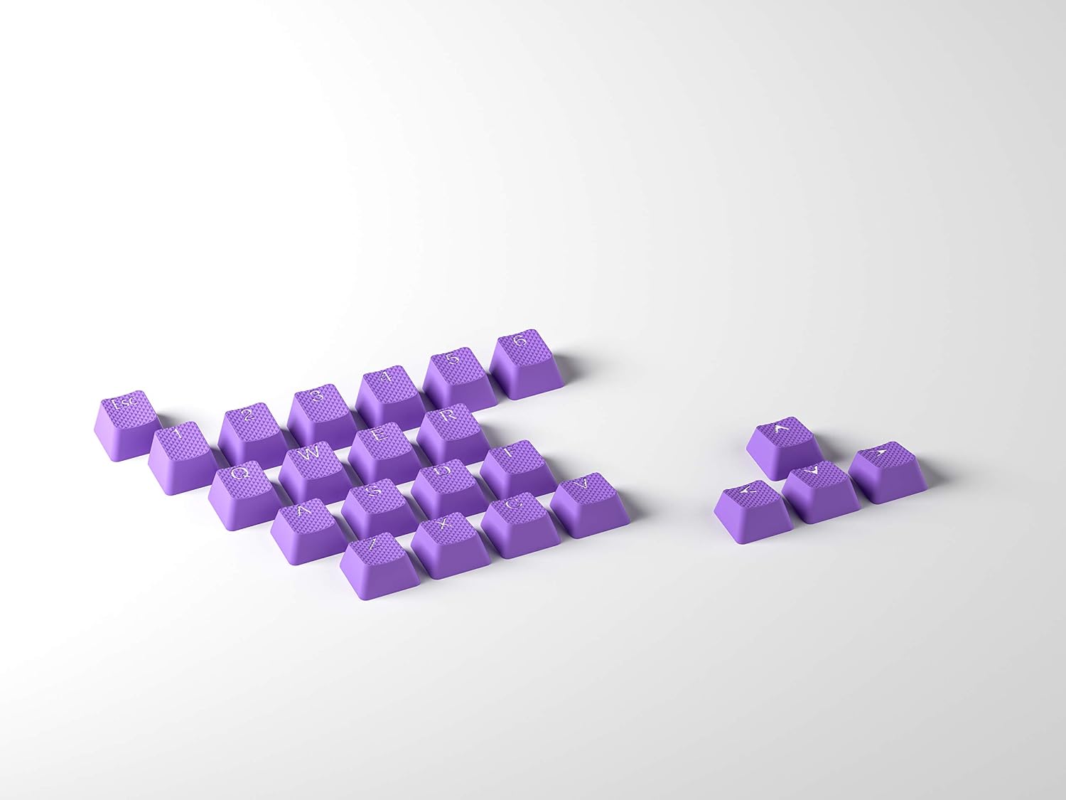 HK GAMING Rubber Keycaps Set | Anti-Slip Texture | Doubleshot Backlit Keycap Set | 23 Keys OEM Profile Key Set | for Mechanical Keyboard | Compatible with Cherry MX, Gateron, Kailh | Deep Purple