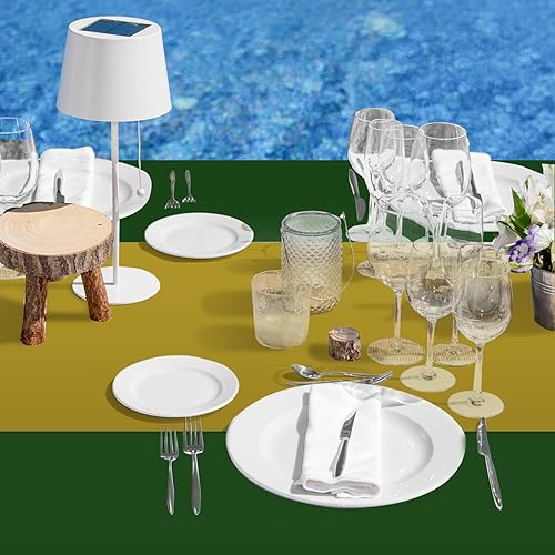 Miniatura 7 de Oudain Manteles de plástico desechables de 54 x 108 pulgadas, para mesas rectangulares, impermeables, para graduación, Día de la Independencia, 4 de