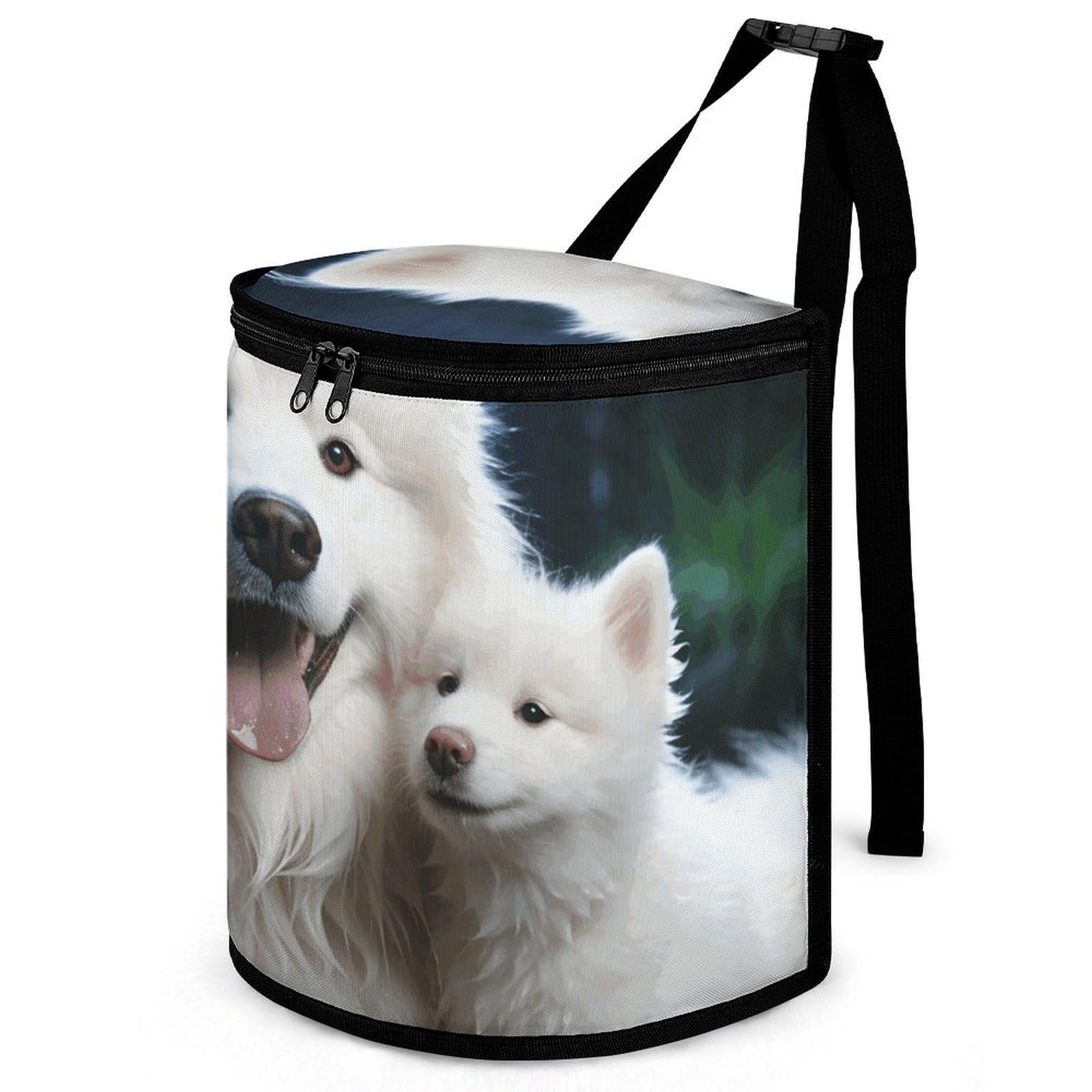 Bote de basura para coche redondo colgar blanco impermeable 8