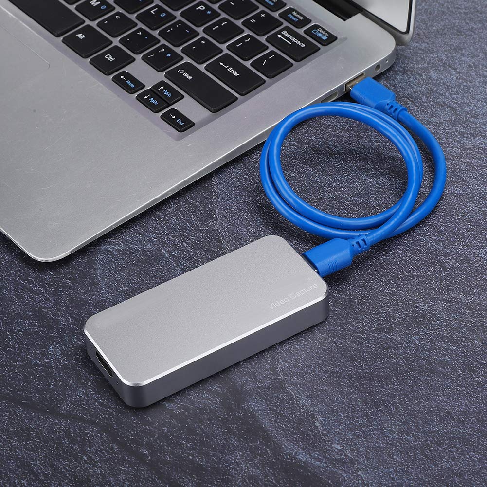 Ausla Tarjeta de Captura USB 3.0 Tarjeta de Captura de Vídeo 1080P 60 Fps Aleación de Aluminio Plug and Play para Grabación de Transmisión de Juegos en