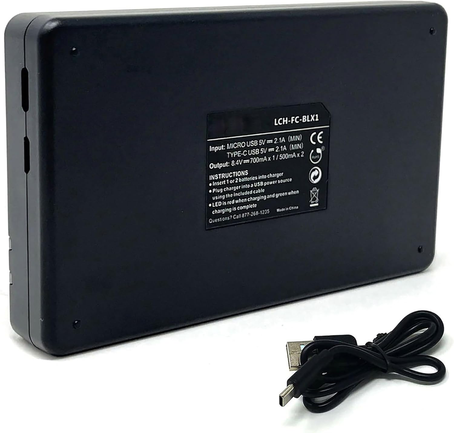 Replacement Battery for Olympus OM System OM-1 Mark II (2-Pack, 2250mAh) and USB-C Dual Charger