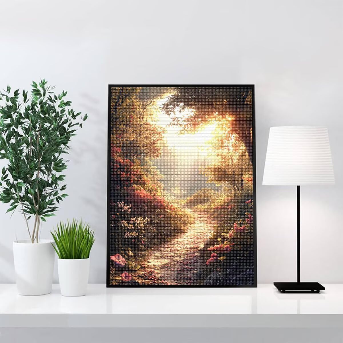 Diamond Painting Kit Completo, Diamond Painting Foresta, 5D Quadrato Pittura Diamante Kit Manualidades Adultos DIY Diamantini Crystal Art Disegni Punto Croce Artigianale, 60x90cm Paesaggio j0-921