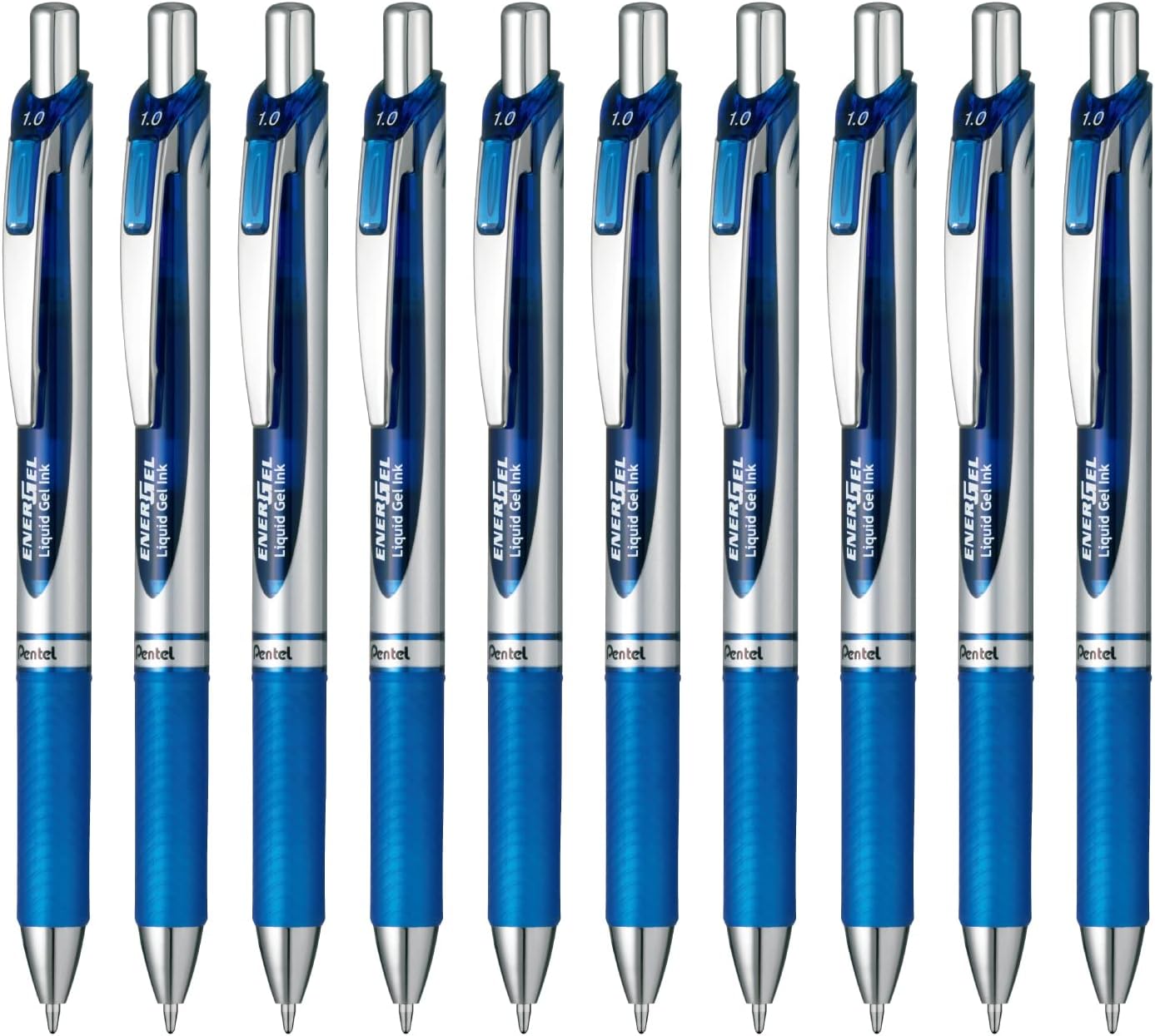Pentel BL80-C 1.0 Blue Gel Ballpoint Pen EnerGel Ink 10 Pens