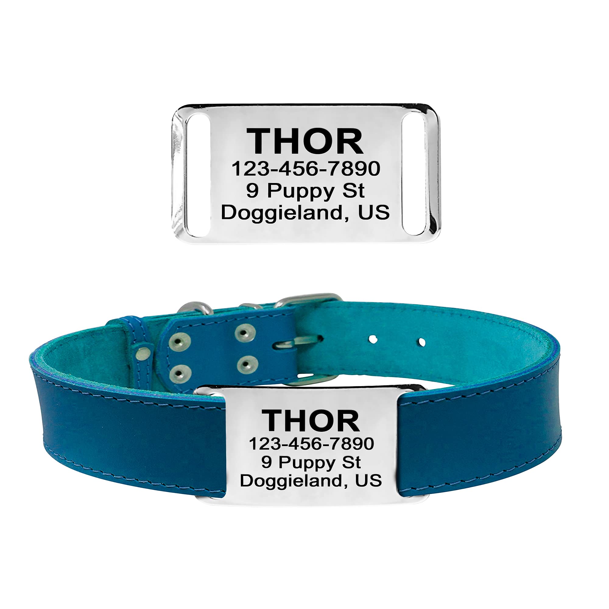 Slideon Dog Tags, No Jingle Aluminum Name Tags Personalized, Custom