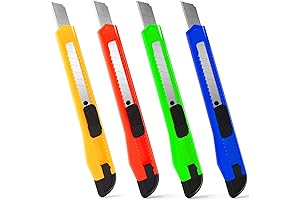 4 Pack Box Cutter, 9mm Snap-off Utility Knife