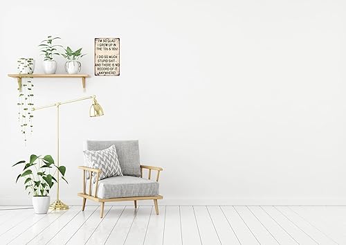 Miniatura 5 de Cartel retro de metal irónico de los años 70 y 80 para decoración de pared al aire libre, 8 x 12 pulgadas