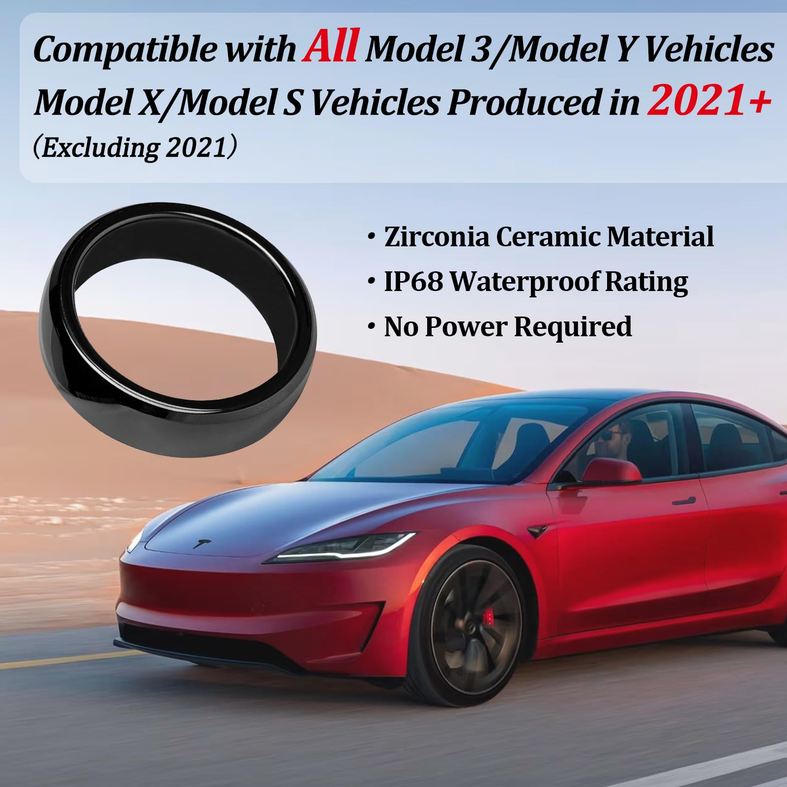 Amazon | RFIDセラミックTeslaスマートリングキーアクセサリー Tesla