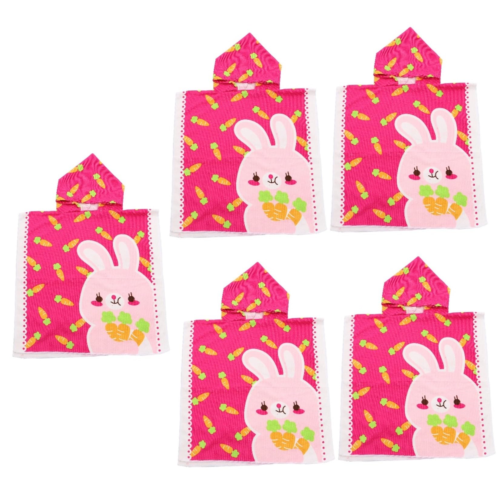 ABOOFAN 5St Bademantelumhang für Kinder Kapuzenhandtücher für Kinder Babyhandtücher Badetuch strandtücher Bademantel Strandtuch mit Kapuze badetücher superfeine Faser