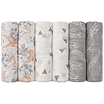 GLLQUEN BABY Receiving Blanket Boy Cotton Muslin Swaddle Blankets Girl Newborn Squares Breathable & Soft Thin Baby Blankets Cloths Double Absorbent Infant Swaddling Wrap - 6 Pack(Jungle)