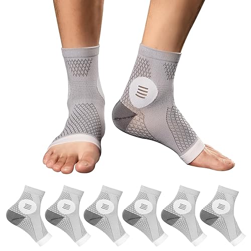 3 pares de calcetines para fascitis plantar, calcetines de neuropatía, manga de compresión de tobillo, calcetines de compresión sin dedos con