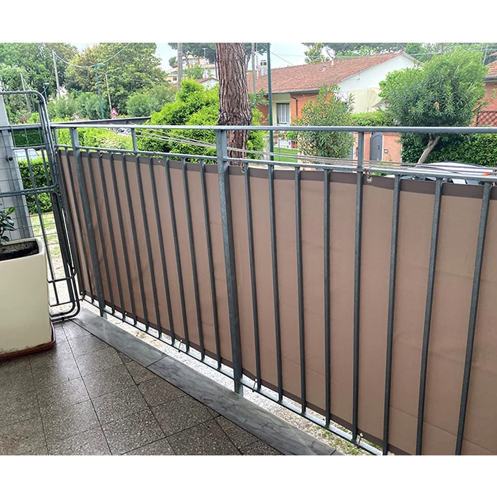 Balkon Sichtschutz Zaun Bildschirm - Windschutz Abdeckung PU Polyester-Gewebe - Wind Und Wasser Resistent - Für Deck, Terrasse, Hinterhof, Outdoor-Pool, Veranda, Geländer (Farbe : Light Brown, Größe