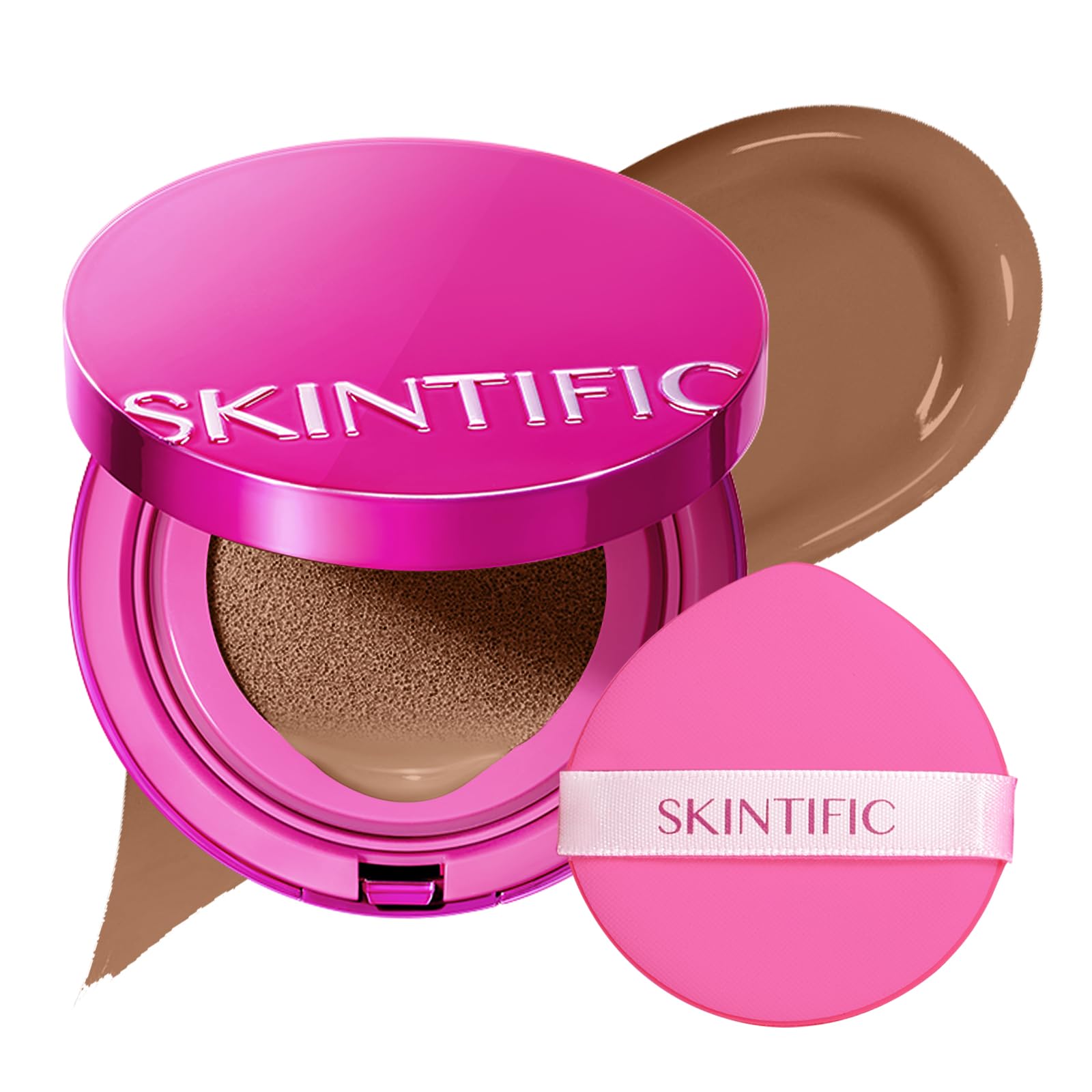 SKINTIFIC US STORE SKINTIFIC Pink Cushion Foundation Natural Glow 08N Rich Toffee