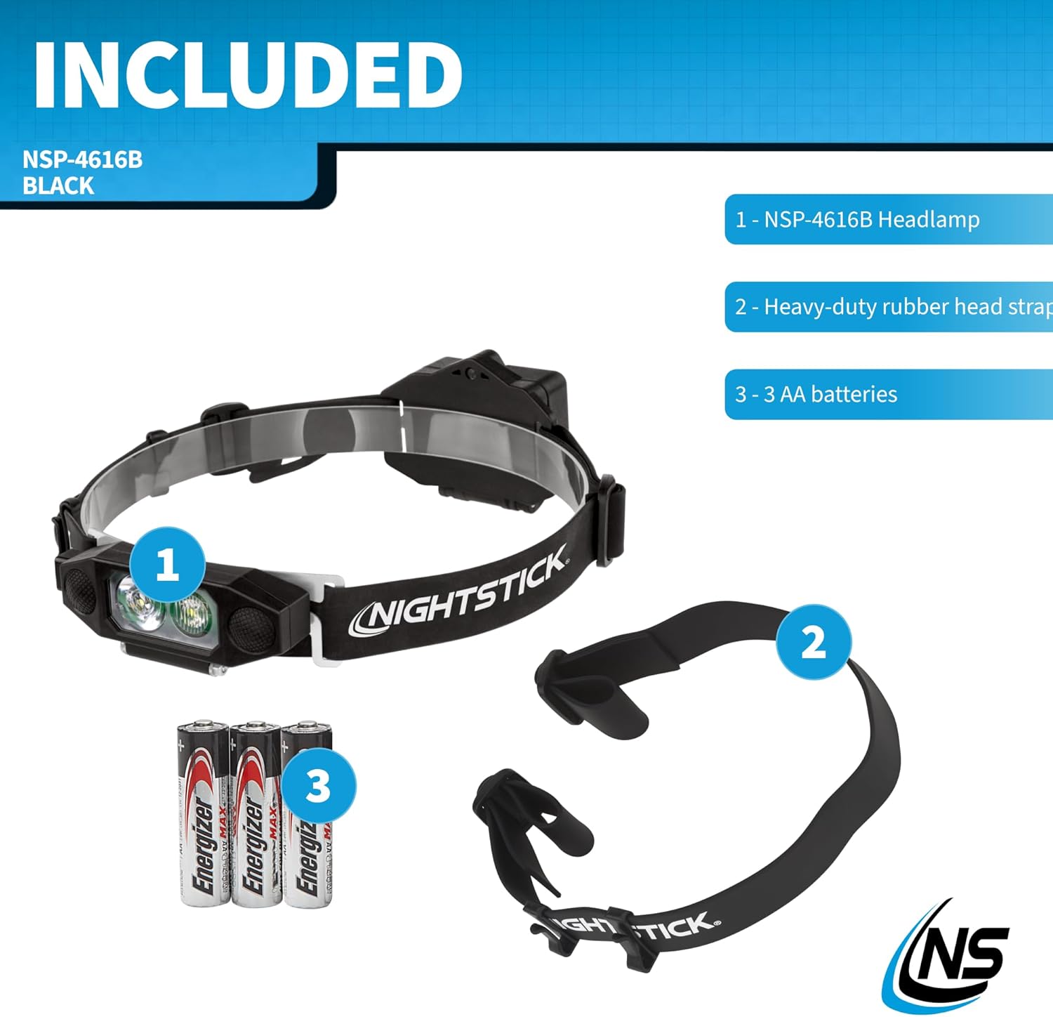 Nightstick NSP-4616B Low-Profile Dual-Light™ Headlamp, Black