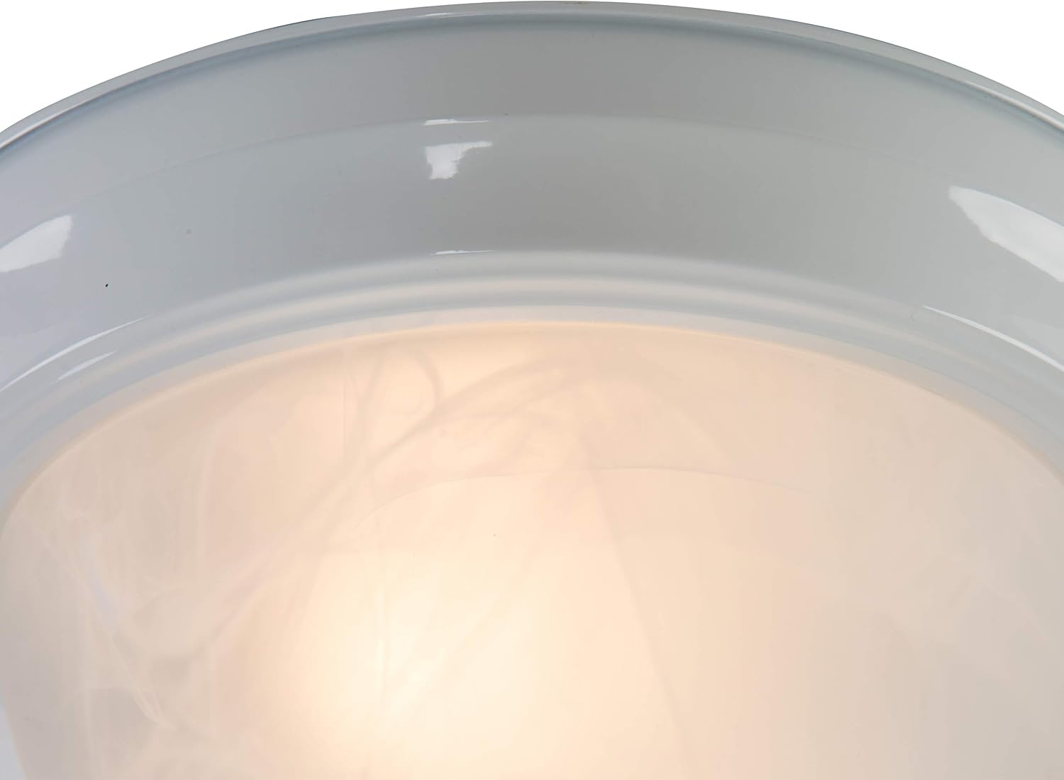 Yosemite Home Decor JK101-11WH 2-Light Flush Mount with Marble Glass Shade, White Frame, 11-Inch