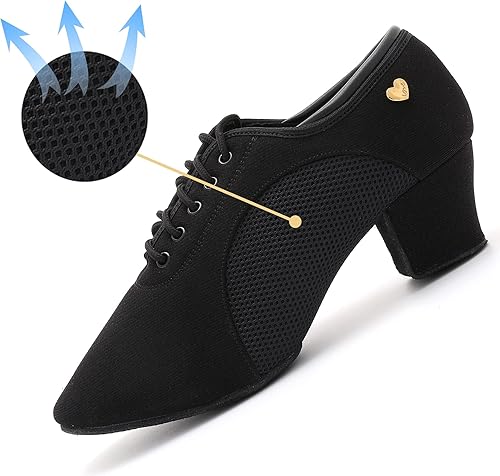 Miniatura 3 de RoseMoli Zapatos de Baile para Mujer, con Cordones, de Baile Latino, Salón Moderno, Salsa, Ritmo, Enseñanza, Práctica, Profesional
