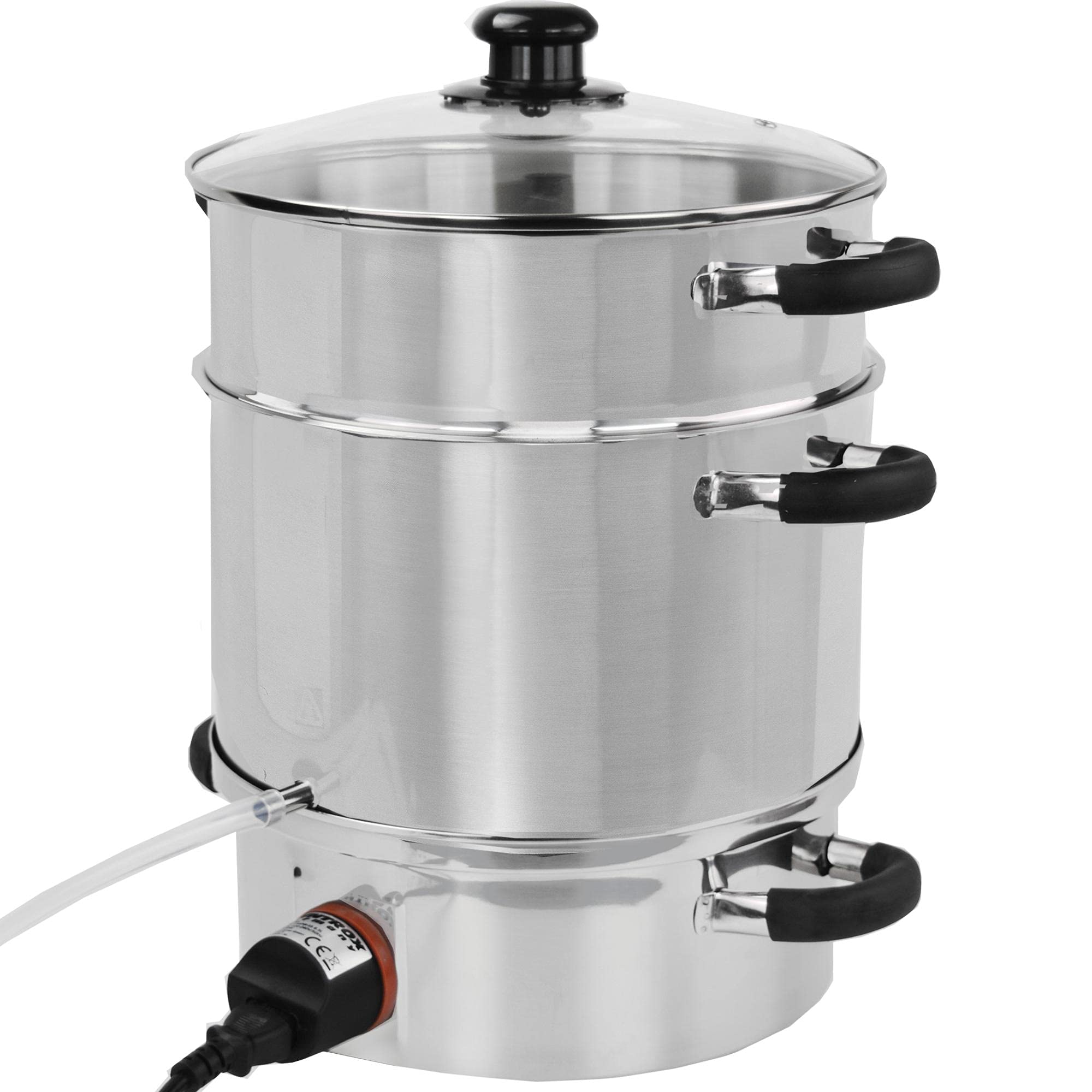 Syntrox Germany mobiler Dampfentsafter aus Edelstahl mit Glasdeckel 1500W 8.5L