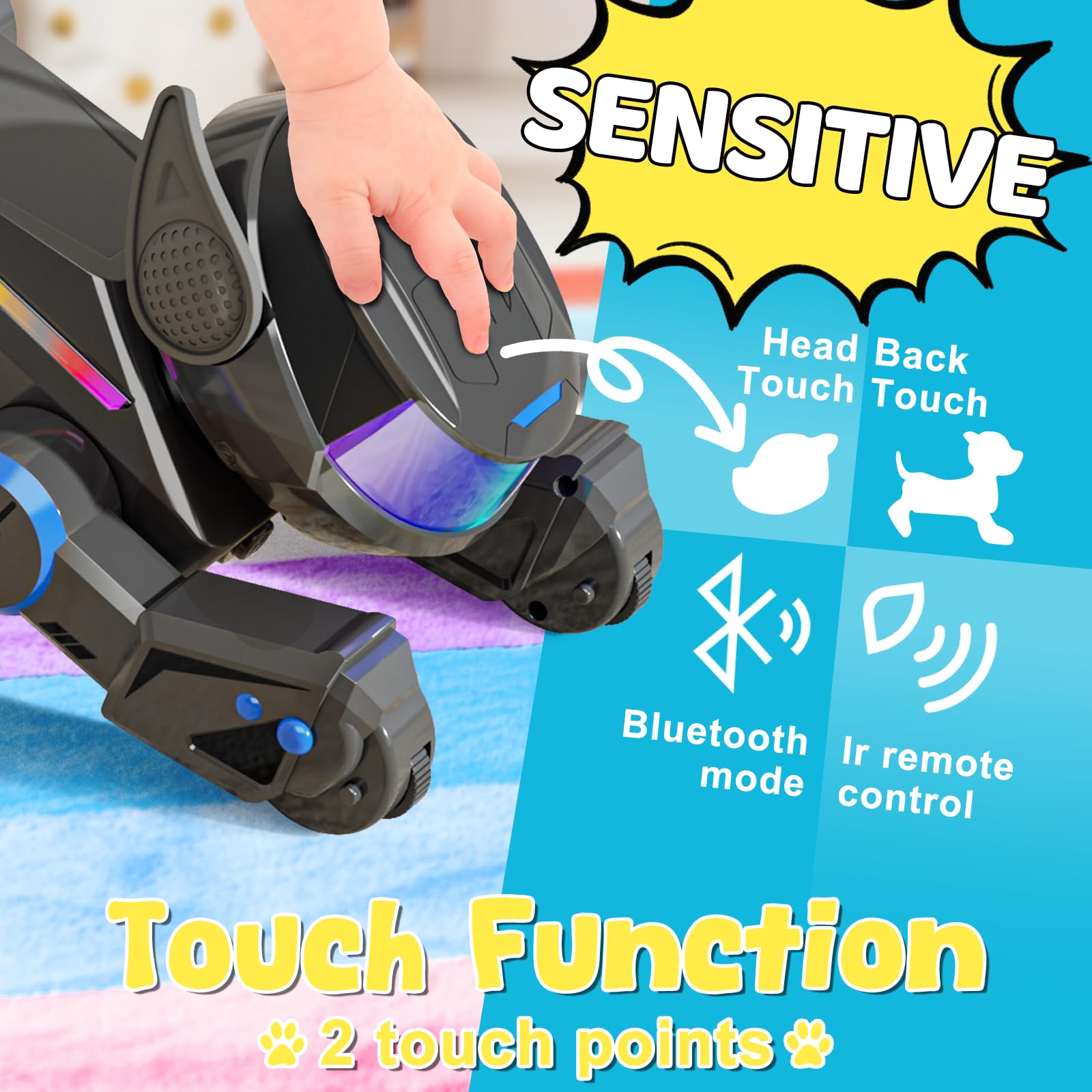 Robot Cane Giocattolo per Bambini 3+ Anni, Giocattoli Programmabile Robot Cane Intelligente con Bluetooth, Giochi Interattivo Che Canta e Danza Regalo di Natale per Bimbo Bimba 3 4 5 6 7 8 Anni