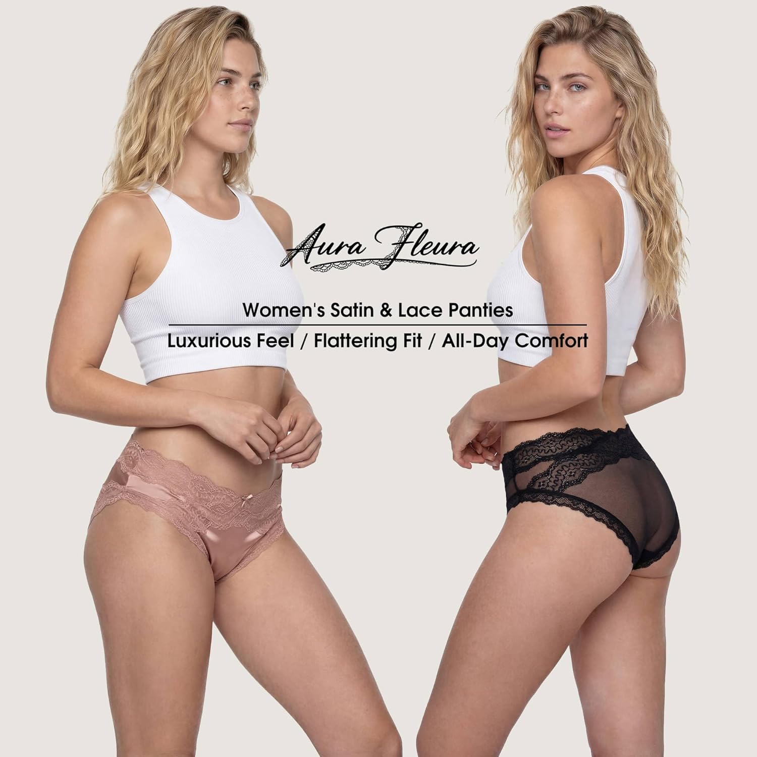 Womens Low Rise Cheeky Brazilian Lace Panties Mulberry Silk-Blend Lyocell-Rich Crotch Bikini Underwear 1 or 3 Pack - Image 2