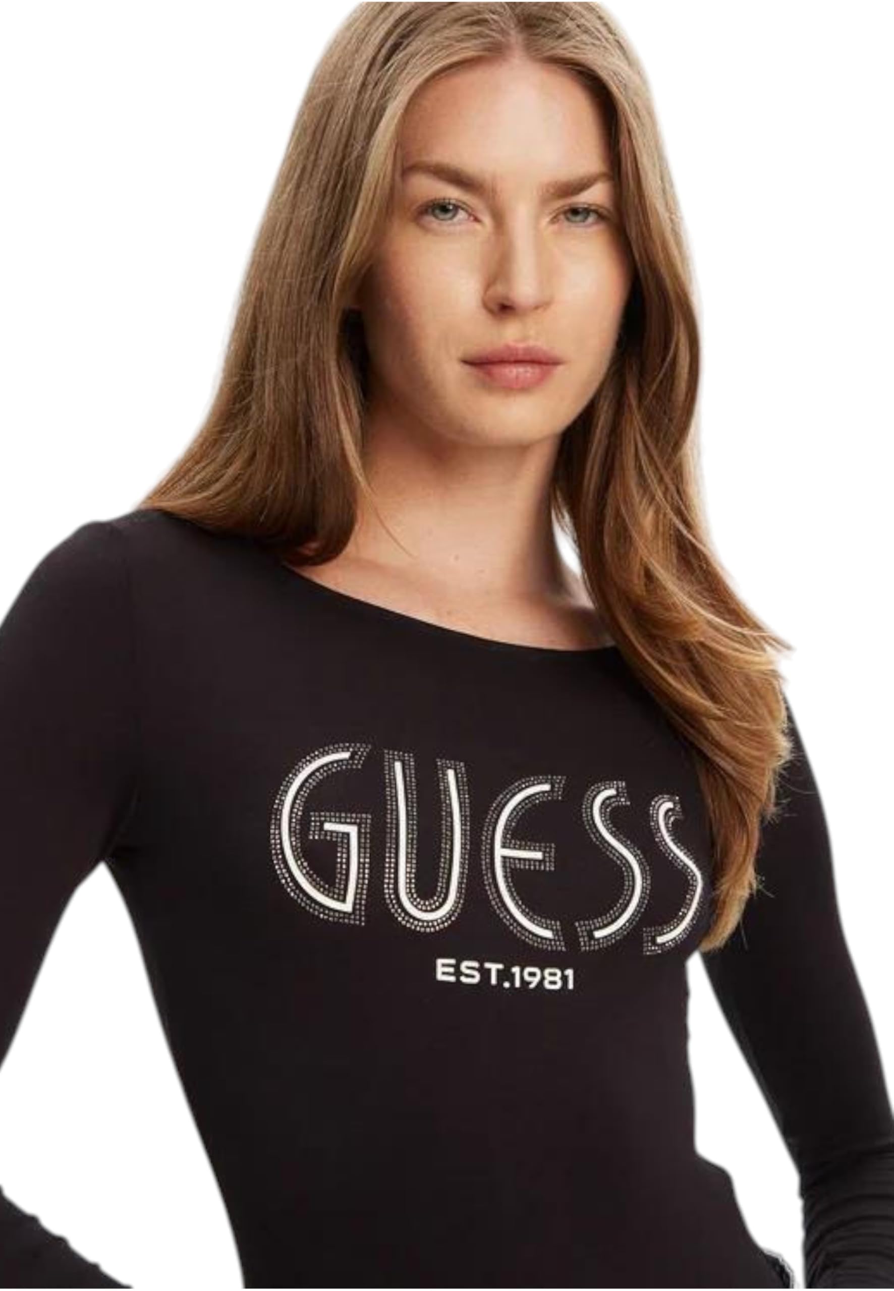 GUESS Donna Body Manica lunga W5YP05K68D2 Viscosa Nero XS