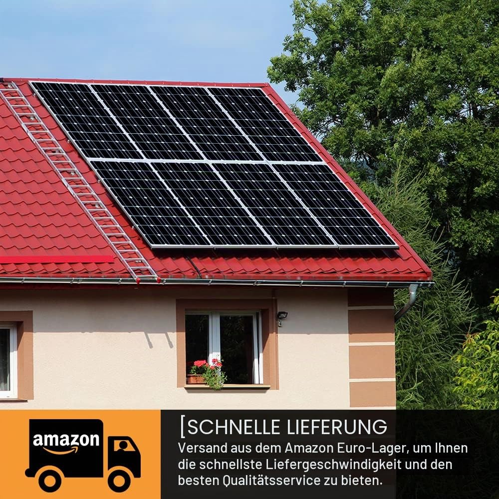 DOKIO Solarpanel 100W 18V Monokristallin(Hohe Leistung) Für 12V Kfz Batterie, AGM, Gelbatterie ideal für Wohnmobil, Camping, Gartenhaus