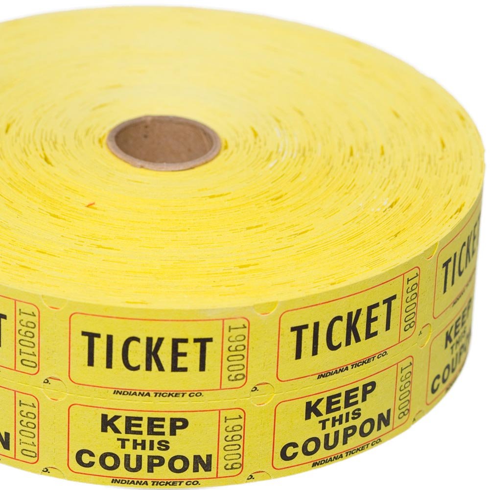 Yellow Double Raffle Ticket Roll (2000 tickets roll)
