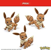 Vista 6 de MEGA - Juego de juguetes de construcción Pokémon Jumbo Eevee con 824 piezas, articulados y posables, 11 pulgadas de alto, para niños