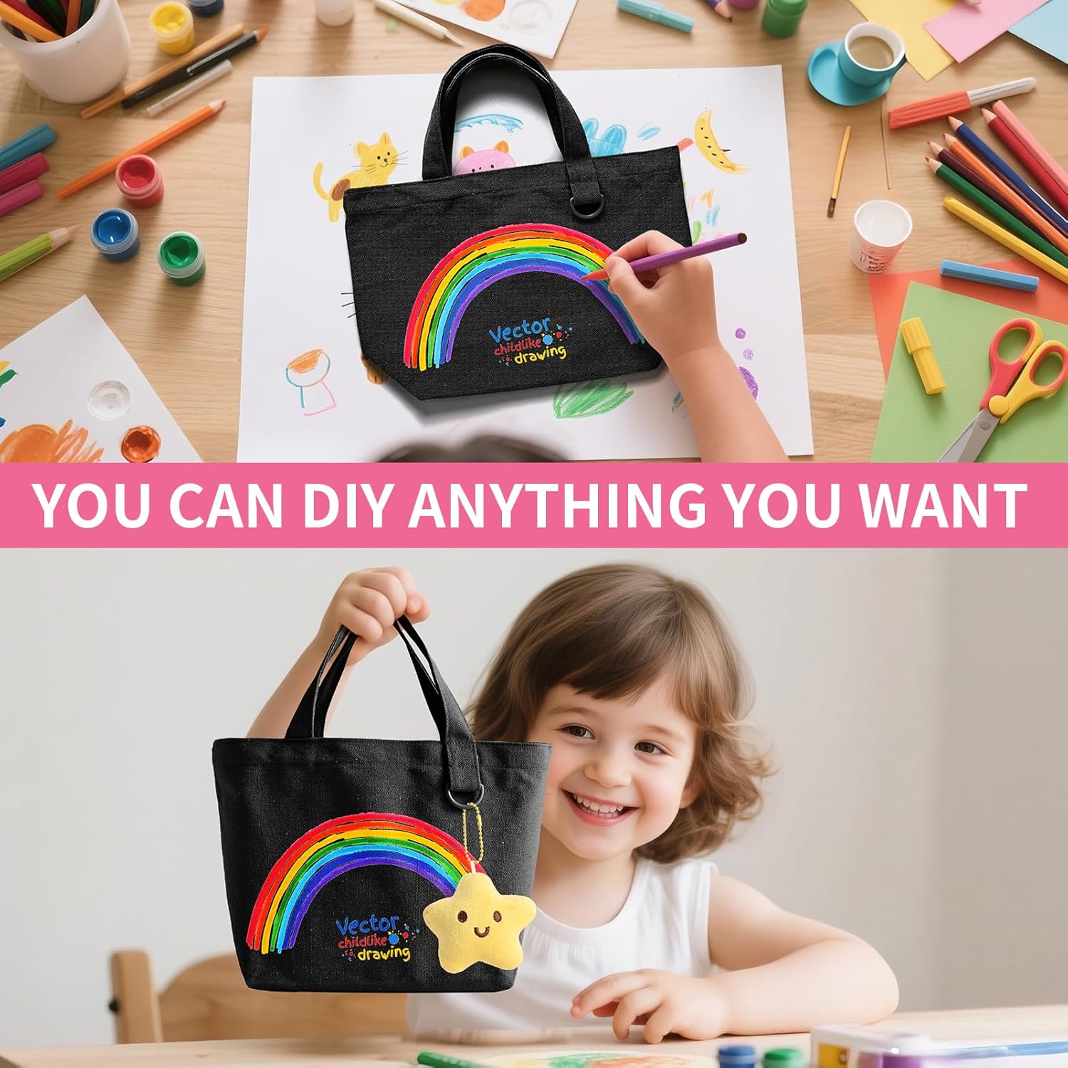 1 | 12 | 24 Pack Small Canvas Tote Bags, Mini Tote Bags Bulk for Women, DIY Blank Reusable Cute Sublimation Tote Bag - Image 6