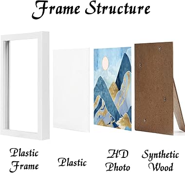 White 8x8 Picture Frame, Lightweight Sturdy Gallery Wall Decor