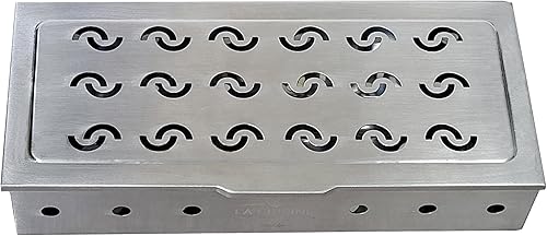 Miniatura 2 de La Cuisine - Caja de ahumador para parrilla de carbón y gas de acero inoxidable, caja de ahumador de virutas de madera para barbacoa, mejora los
