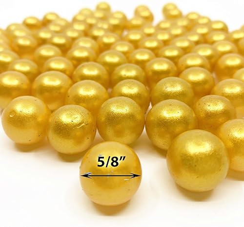 Miniatura 4 de CYS EXCEL Relleno de jarrón con piedras preciosas de mármol de vidrio dorado (3 libras)  Múltiples opciones de color  Cuentas redondas de mármol de