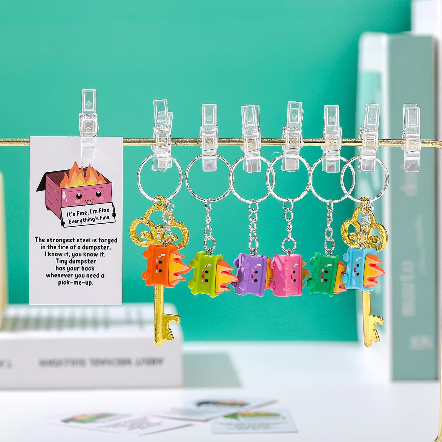 12 Sets Valentines Employee Appreciation Gifts Emotional Dumpster Keychain Funny Sets for Coworker Team Galentine Work Gift (Classic Style) - Image 7