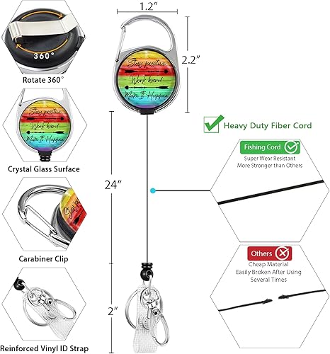 Miniatura 77 de Funny Chicken Badge Holder with Retractable Reel ID Card Badge Case with Carabiner Clip Heavy Duty Vertical Card Name Tag Badge Protector Cover for