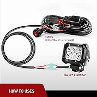 Vista 6 de Nilight Extensión de Cable, 3 Pies, Plug and Play Calibre 16 – Extensión de Arnés de Cableado para Barra de Luz de Trabajo LED Todoterreno