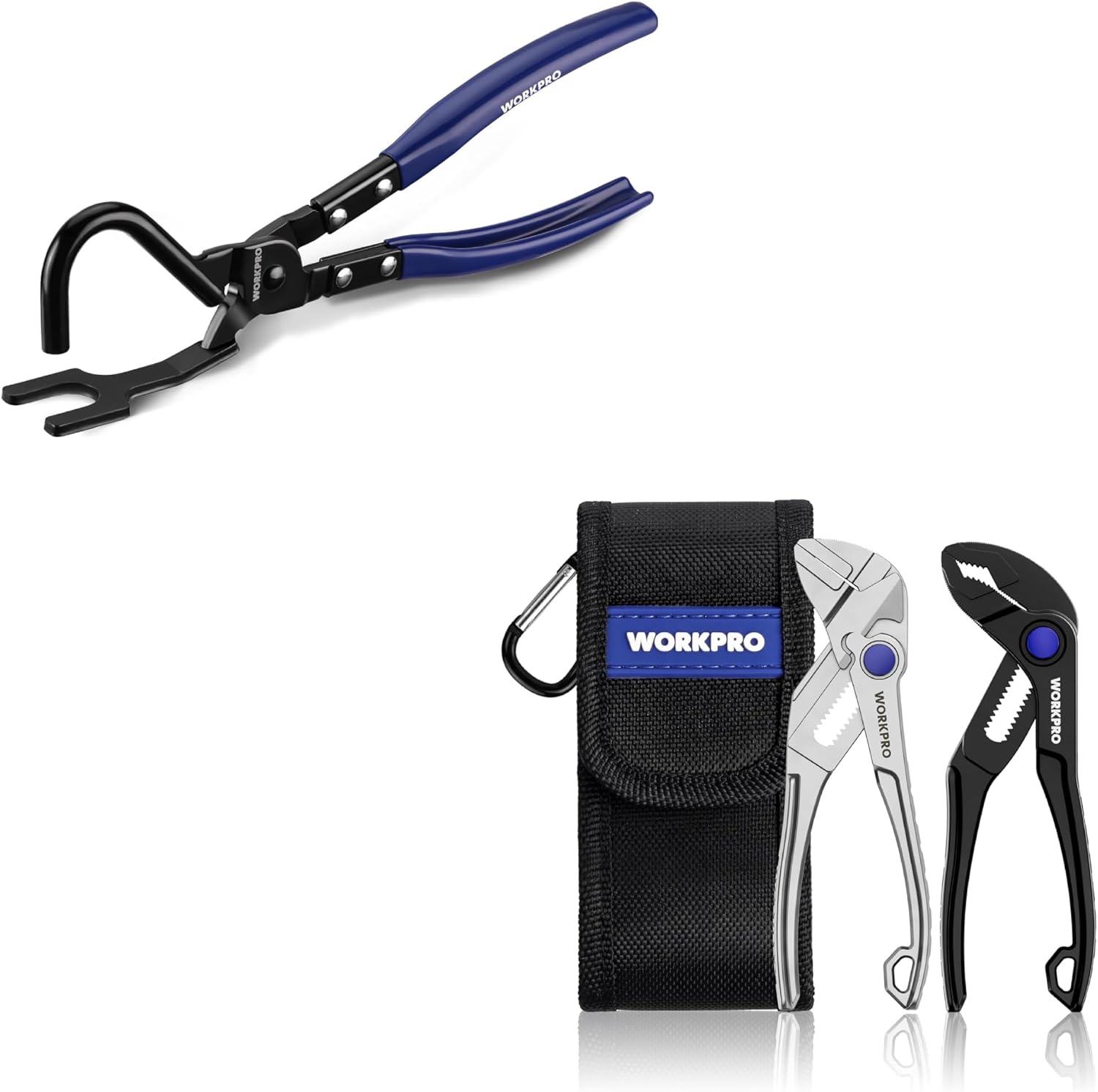 WORKPRO Exhaust Hanger Removal Tool – Heavy-Duty Exhaust Hanger Pliers & WORKPRO 2-Piece Mini Pliers Set