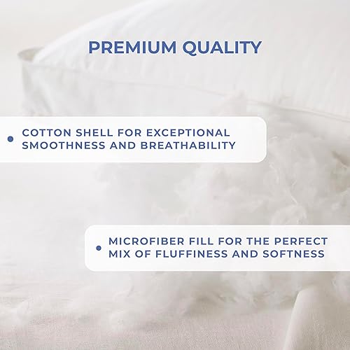 Miniatura 5 de Kotton Culture Juego de 1 funda de algodón con refuerzo de plumón alternativo, tamaño King de 20 x 35 pulgadas con fuelle y ribetes blancos para el