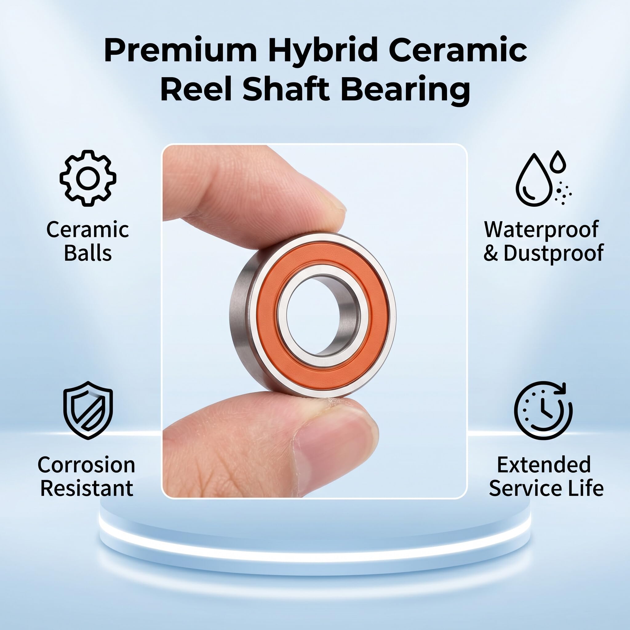 Fishing Reel Bearing Stainless Steel Ceramic Ball Bearing Sealed Design for Smooth Fast Retrieval Saltwater Freshwater Industrial & Scientific