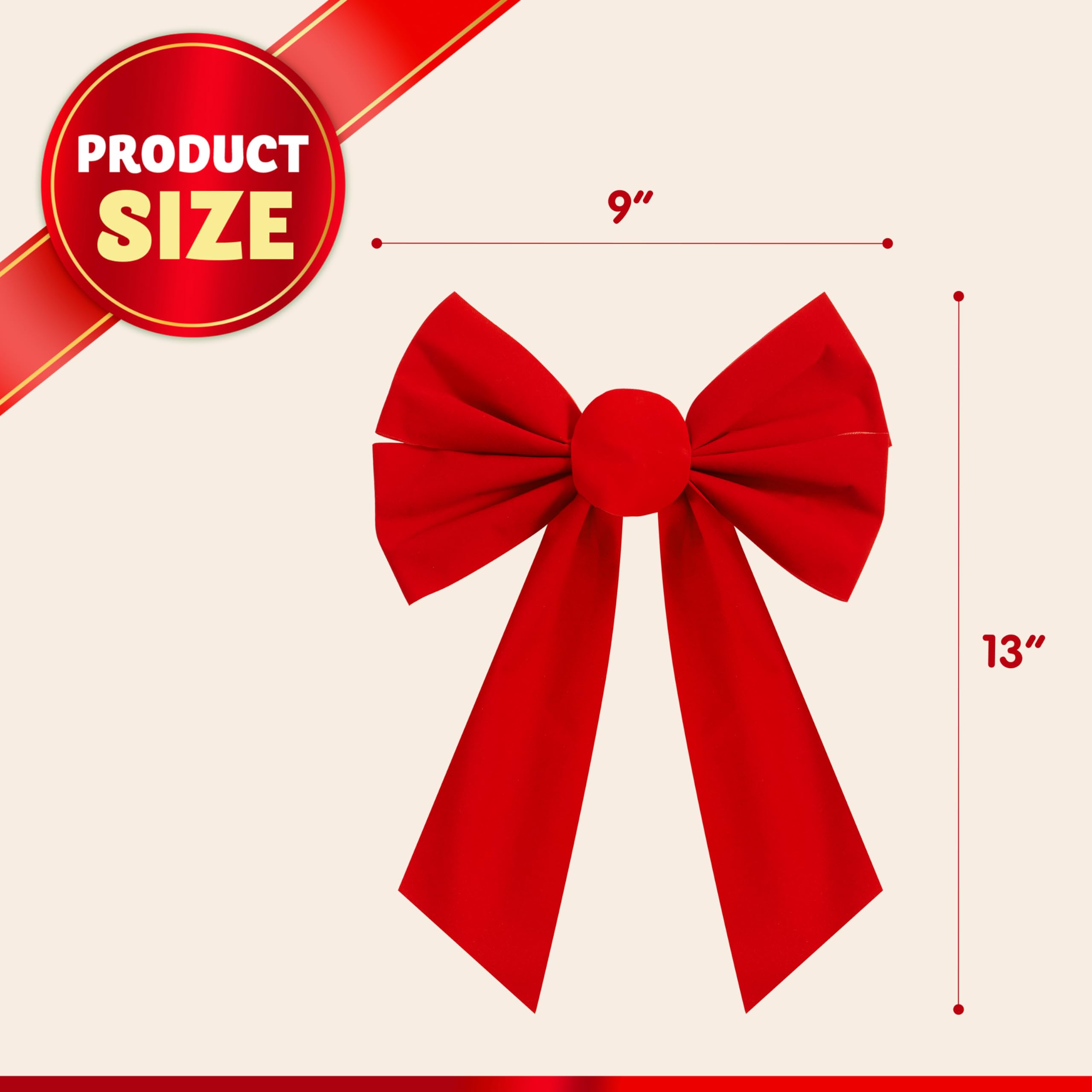 8 Pièces Grands Noeuds Rouges Noeuds Décoratifs Noeud Géant Noeud Décoration Pour Sapin De Noël Cheminée Mur Vitrine Couronne Noeud Cadeau Noeud Decoratif Pour Cadeaux Grand