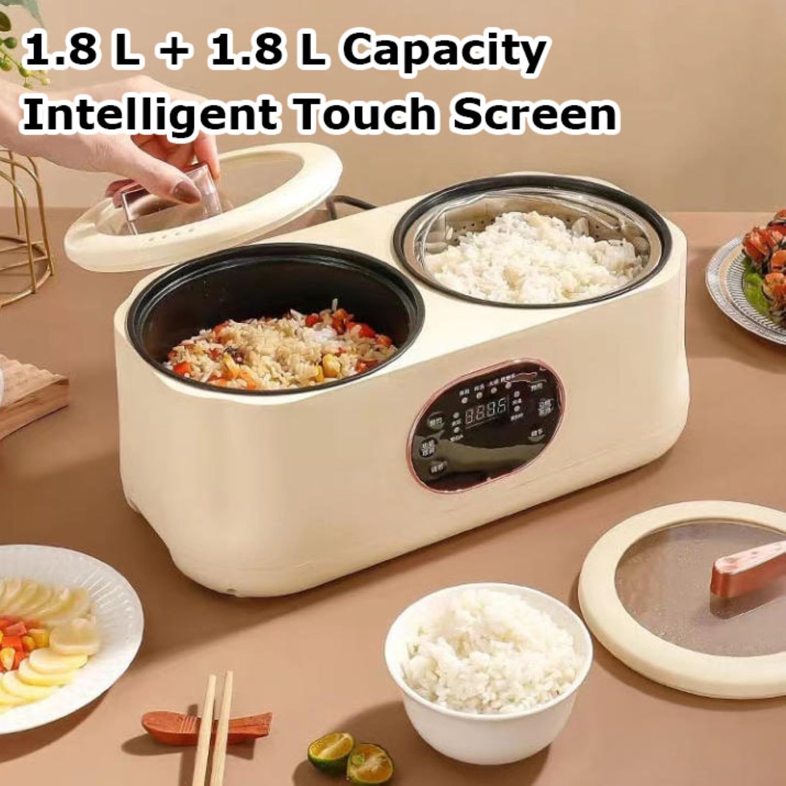 Générique Cuiseur à Riz Multifonction mijoteuse avec écran Tactile Intelligent, capacité de 3,6 L, réservation 24 h et Maintien au Chaud 8 h