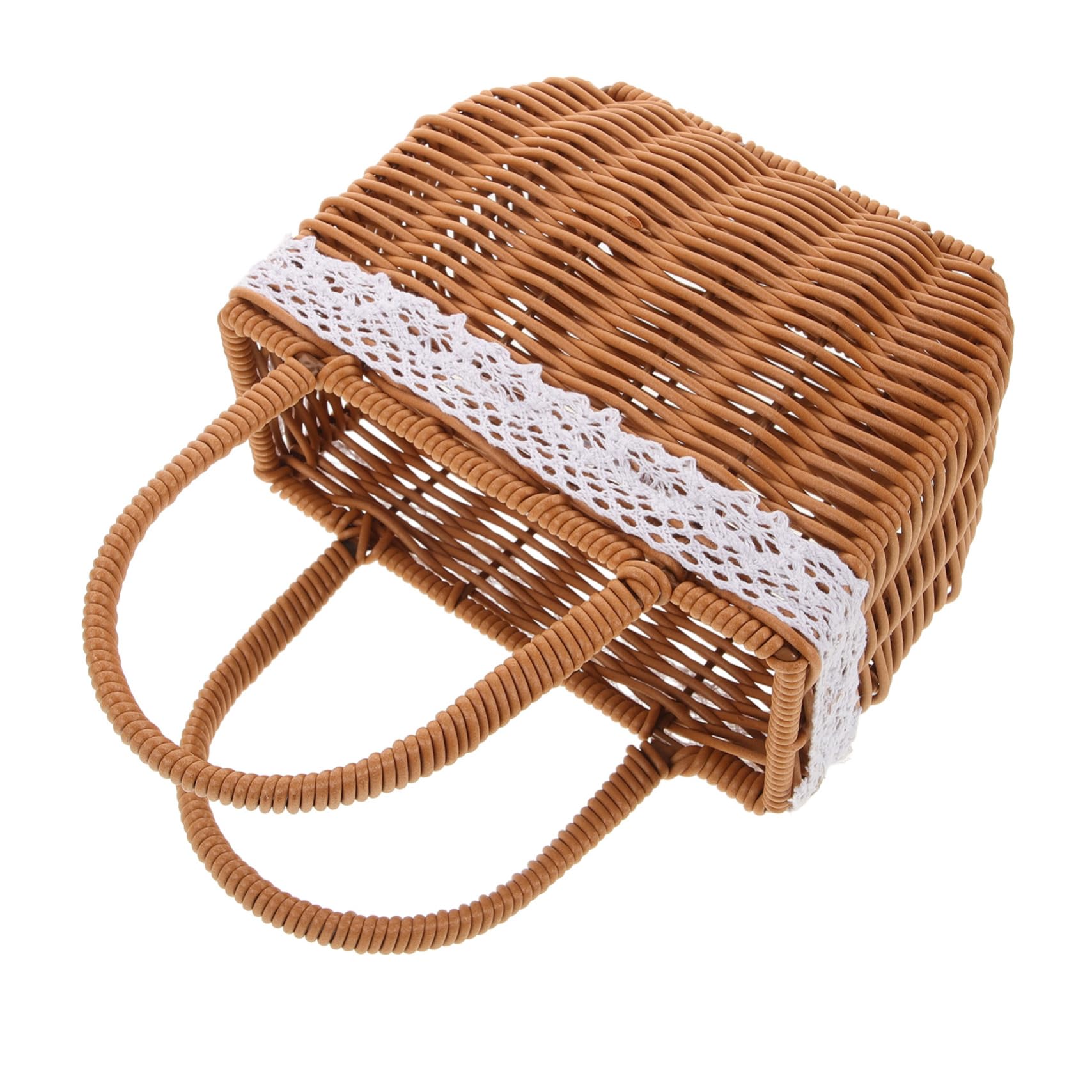 Unomor Basket Woven Clutch Picnic Basket Wicker Easter Basket with Handle Small Wicker Basket with Handle Basket Purse for Women Wicker Basket with Handles Wicker Handbag