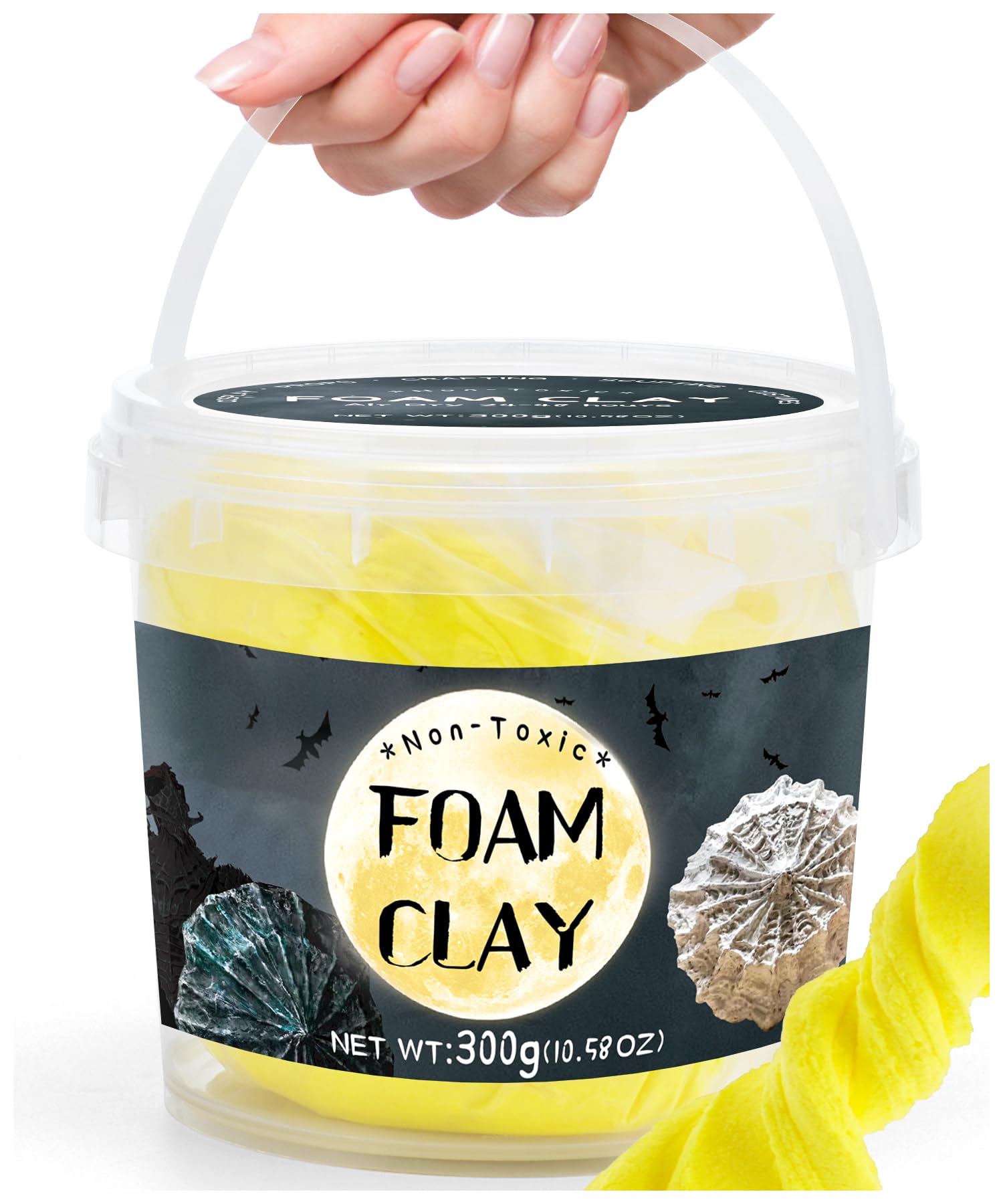 IPETRK Yellow Moldable Cosplay Foam Clay (300 Gram) Air Dry Clay - High Density and Perfect for Intricate Designs | Figures | Masks | Craft Projects | Great for Cutting with Tools, Sanding or Shaping