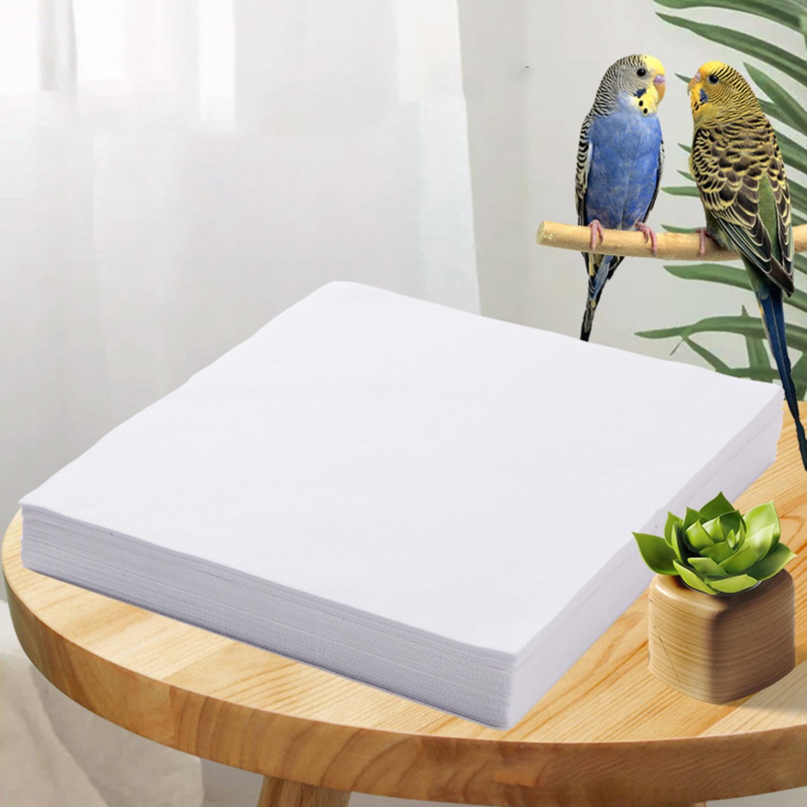 MagiDeal Papier Absorbant pour Cage à Oiseaux 100x, Surface Plate Respirante, Doublure de Cage à perroquets, Plateau en Papier, Tampon pour excréments, Papier
