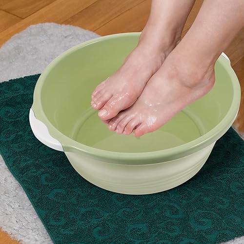 Miniatura 9 de Healifty Lavabo de plástico grande de 15 pulgadas redondo para lavado de cara y remojo de pies con diseño antideslizante
