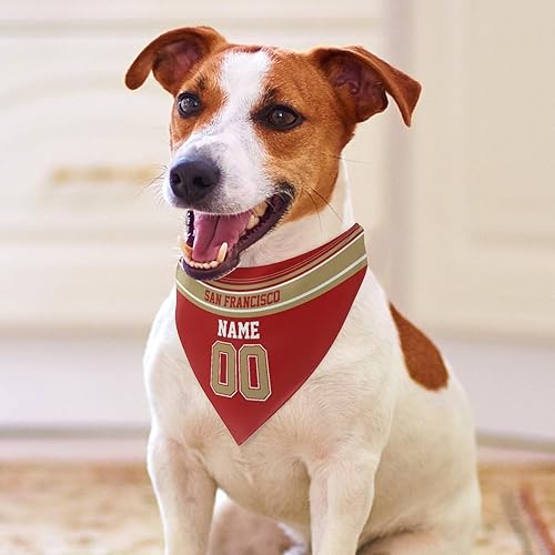 Miniatura 3 de San Francisco - Bandana personalizada para perro, diseño personalizado con nombre, número de perro, bufanda de fútbol para perros, regalos para