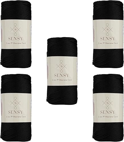 Miniatura 76 de Sensy Premium 2mm 76 Metros de Cuerda de Poliéster 100% Cordón de Polipropileno Cordón de Macramé 2mm Cordón para Bolso de Crochet Hilo de Crochet